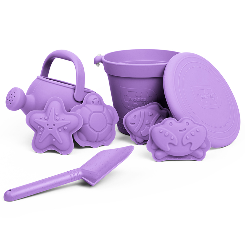 Bigjigs Toys Silicone Beach Set Lavender Purple Image 1