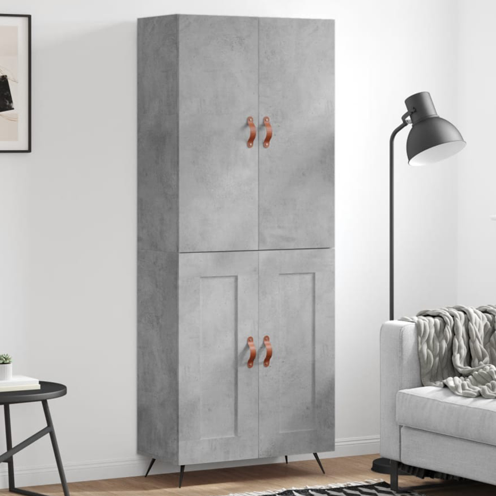 vidaXL 4 Door Concrete Grey Highboard Image 1