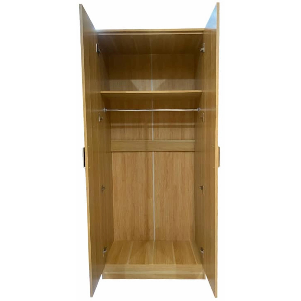 TJ'S Venice 2 Door Oak Wide Wardrobe Image 3