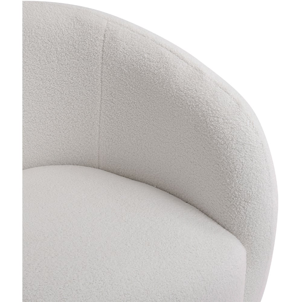Living and Home White Teddy Fleece Swivel Upholstered Tub Chair Image 6
