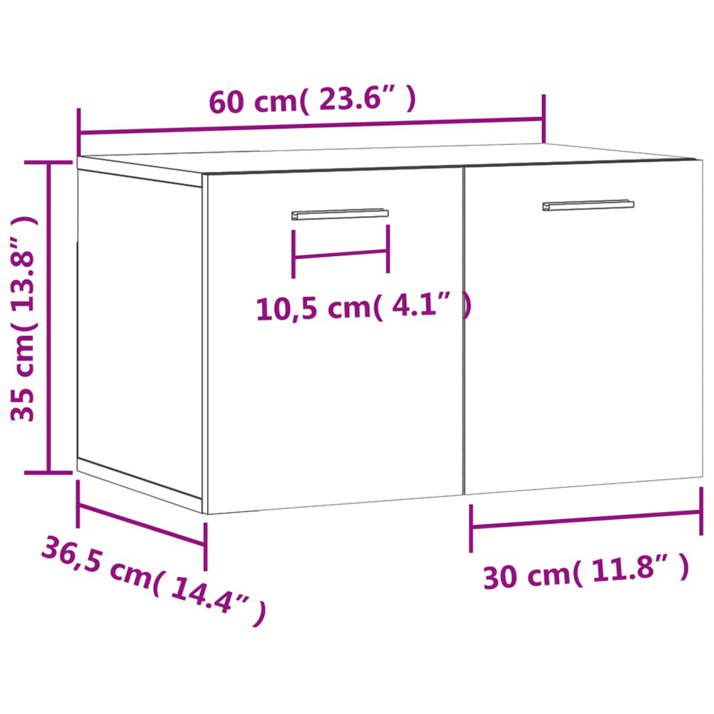 vidaXL 2 Door Concrete Grey Wall Cabinet Image 6
