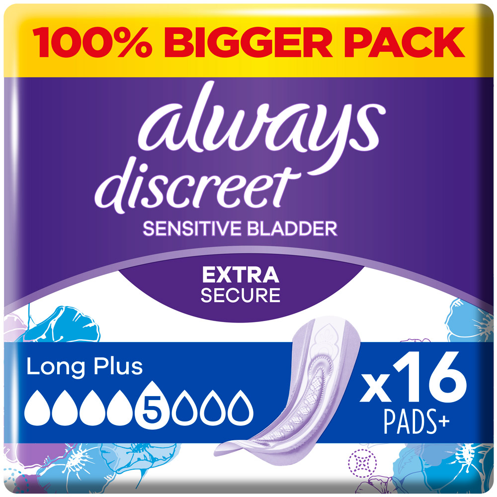 Always Discreet Extra Secure Incontinence Pads Long Plus 16 Pack Image 2