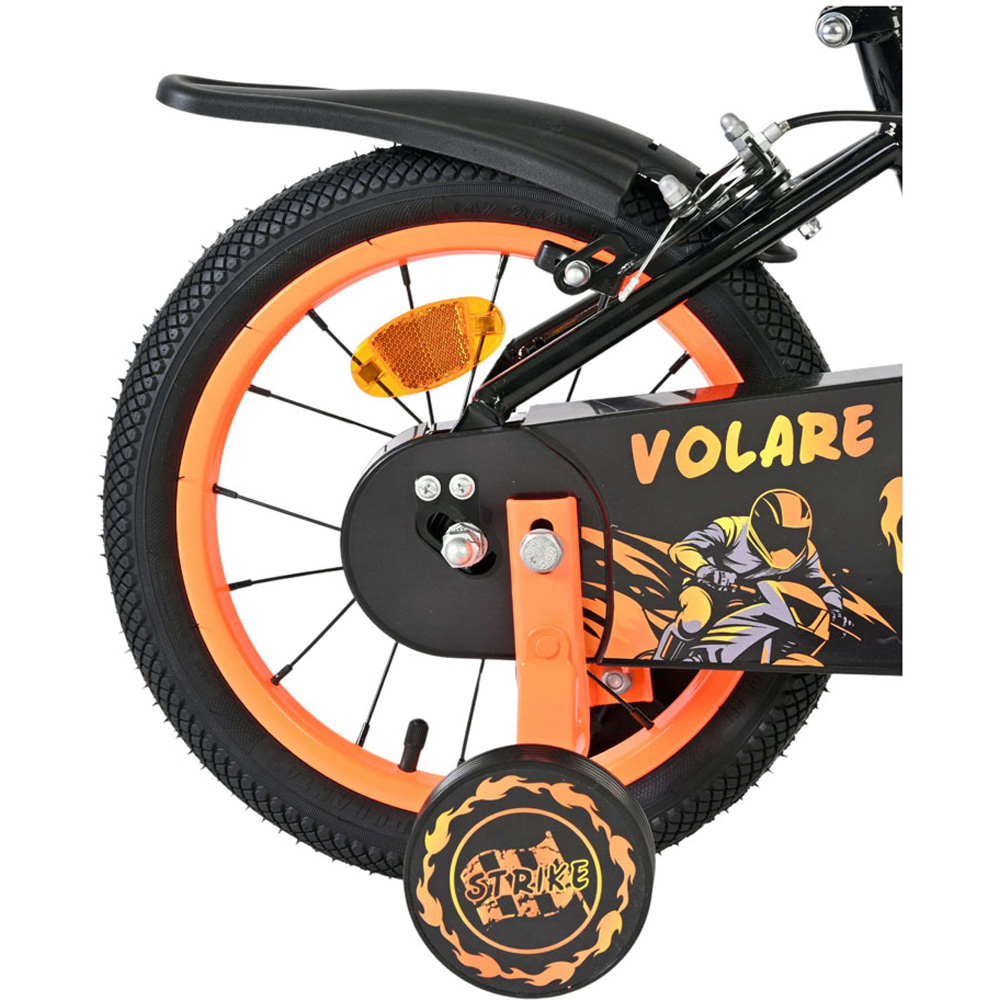 Volare Strike Kids 14 inch Orange and Black Bike with Stabilisers Image 7
