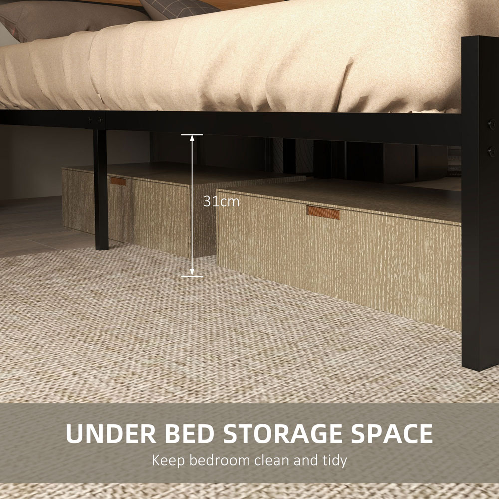 Portland Double Rustic Brown Steel Bed Frame Image 5