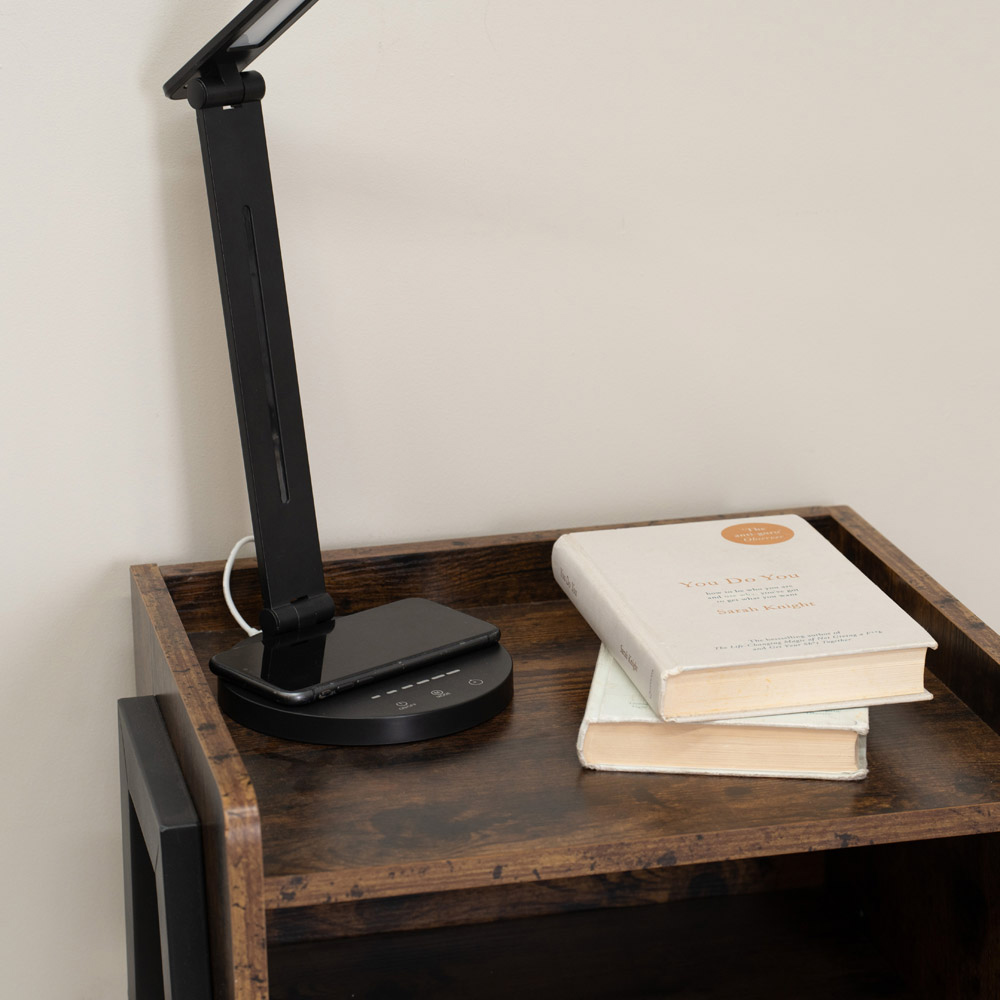 ValueLights Kiko Matte Black Dimmable LED Table Lamp Image 3