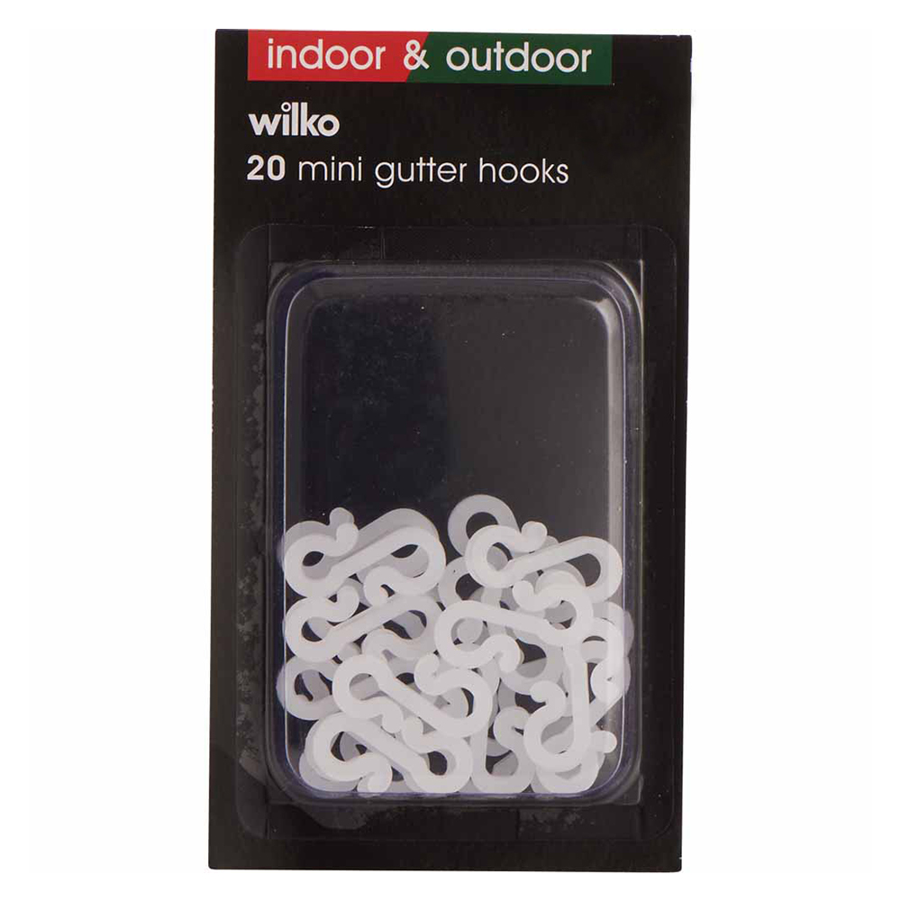 Wilko Mini Christmas Lighting Gutter Hooks 20 Pack Image 1