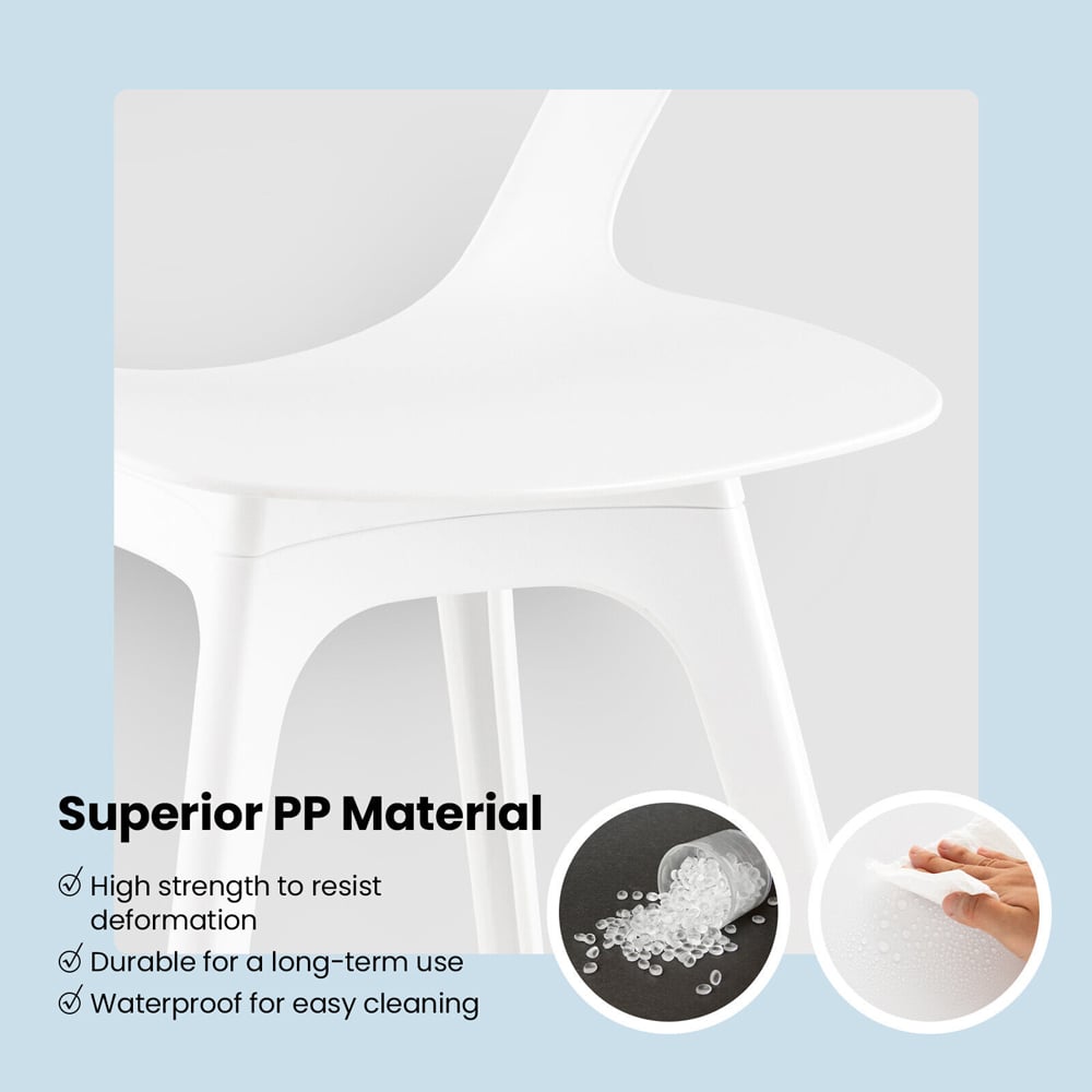 Costway Set of 2 White Wingback Dining Chairs Image 7