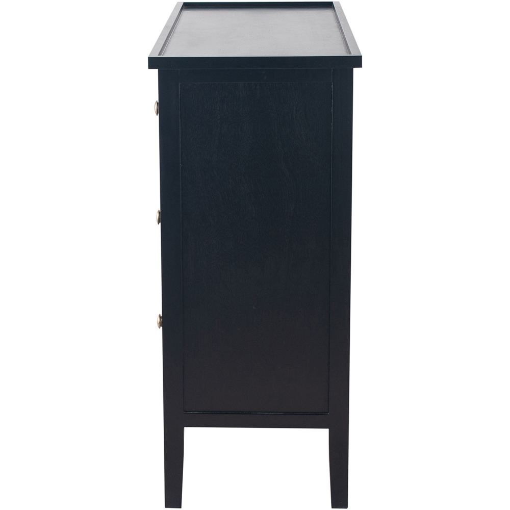 Pacific Lifestyle Chelmsford 4 Drawer Satin Black Pine Wood Chest of Drawers Image 4