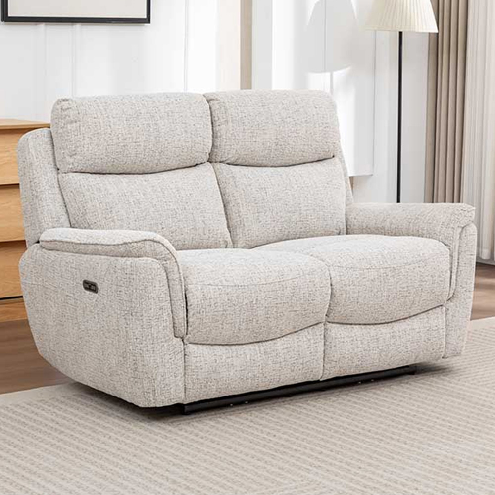 Long Island 2 Seater Beige Recliner Sofa Image 1