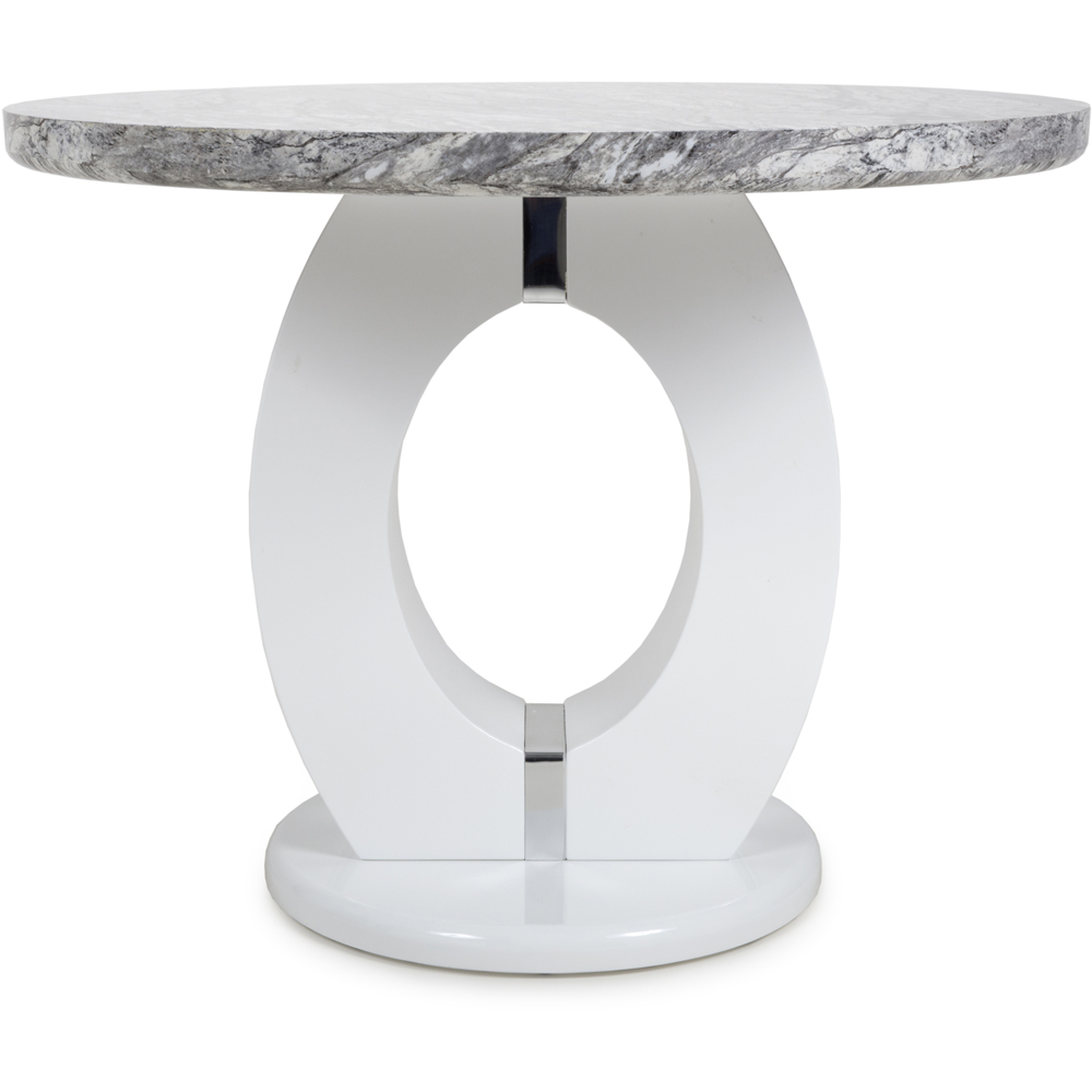 Neptune 4 Seater Round Dining Table Marble Effect Image 6