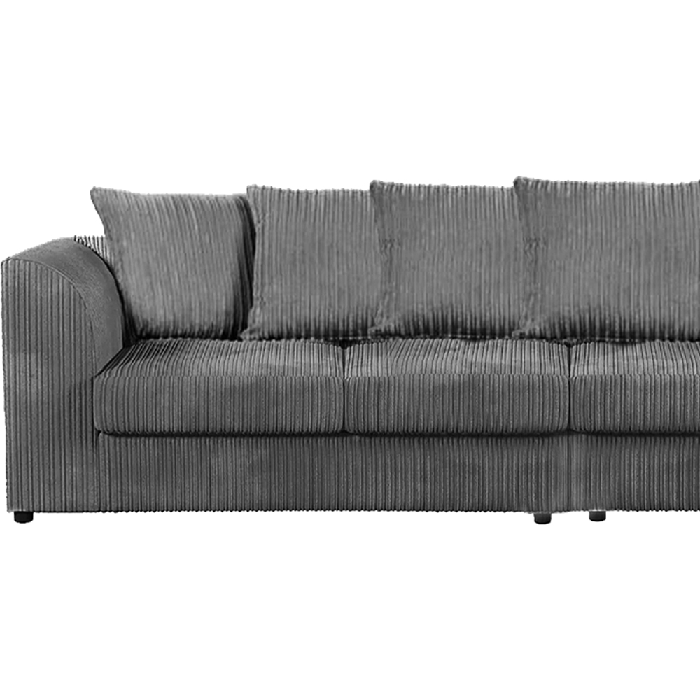 Luxor 4 Seater Grey Jumbo Cord Scatter Back Sofa Image 3
