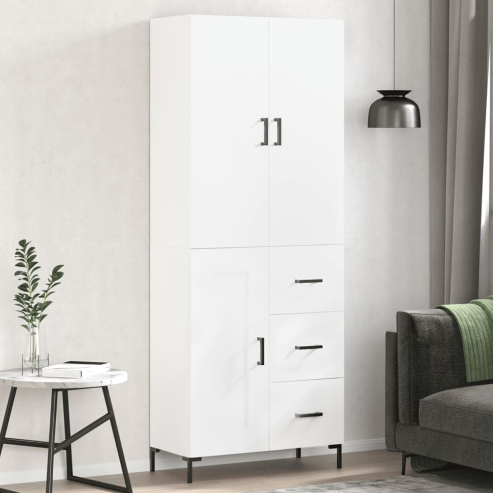 vidaXL 3 Door 3 Drawer White Highboard Image 1