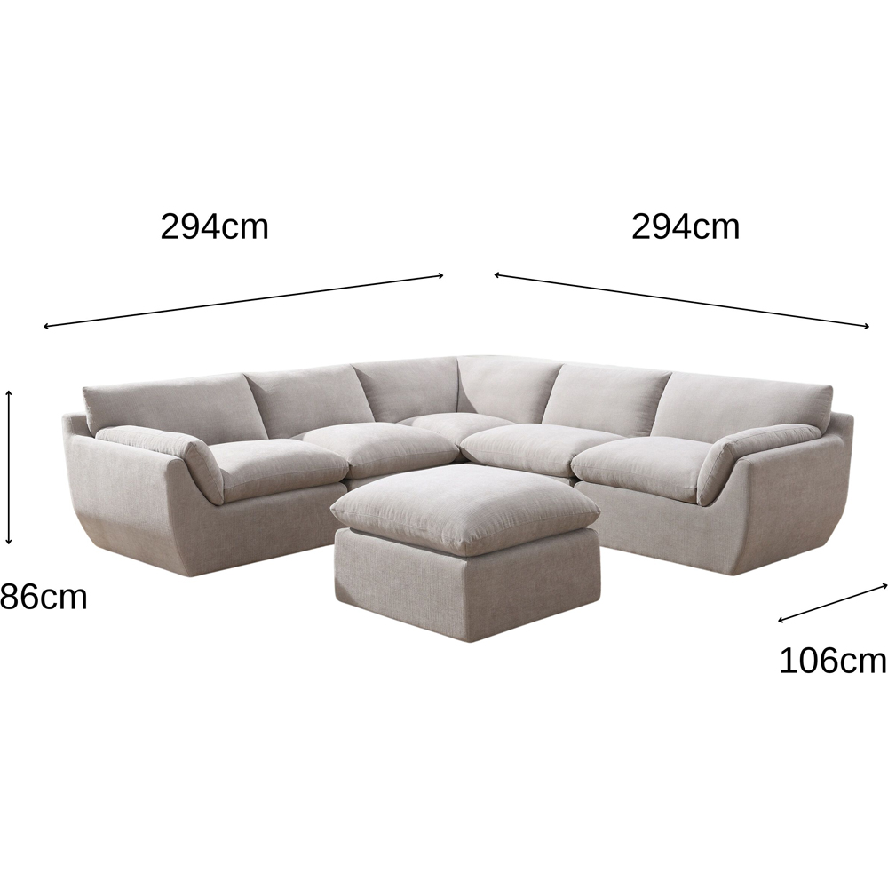 Wiliamsburg Green 5 Seater Sofa with Ottoman Image 6