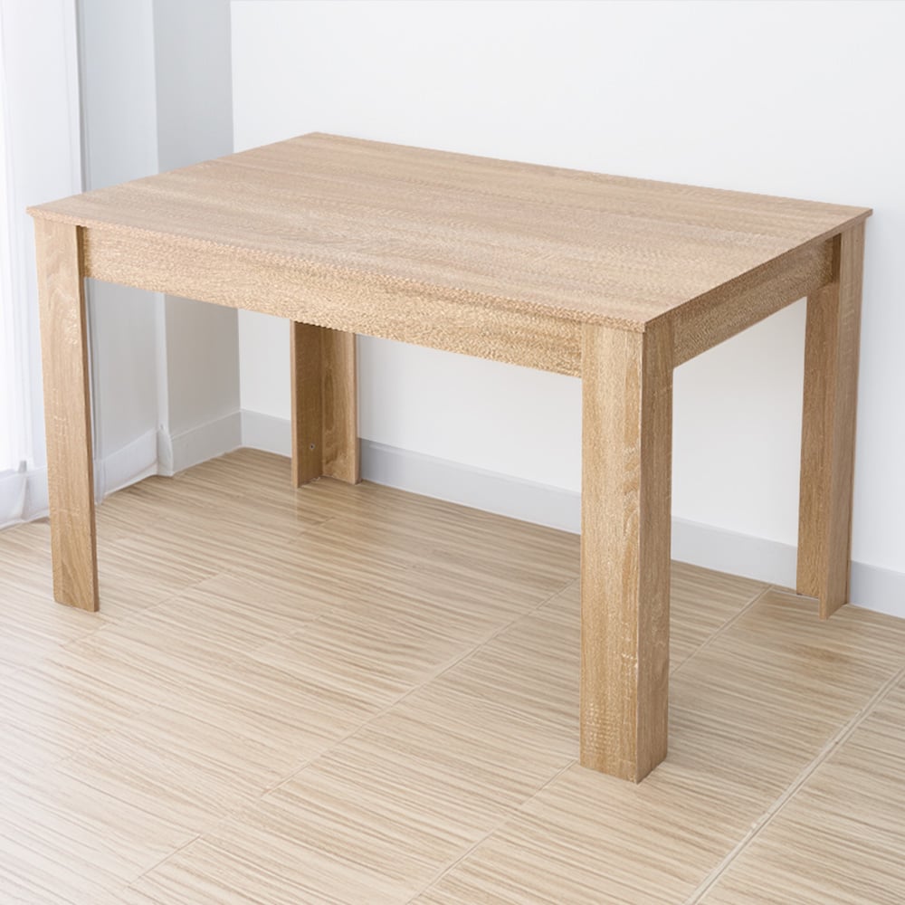 Living and Home 4 Seater Rectangular Dining Table Natural Wood Effect Image 1