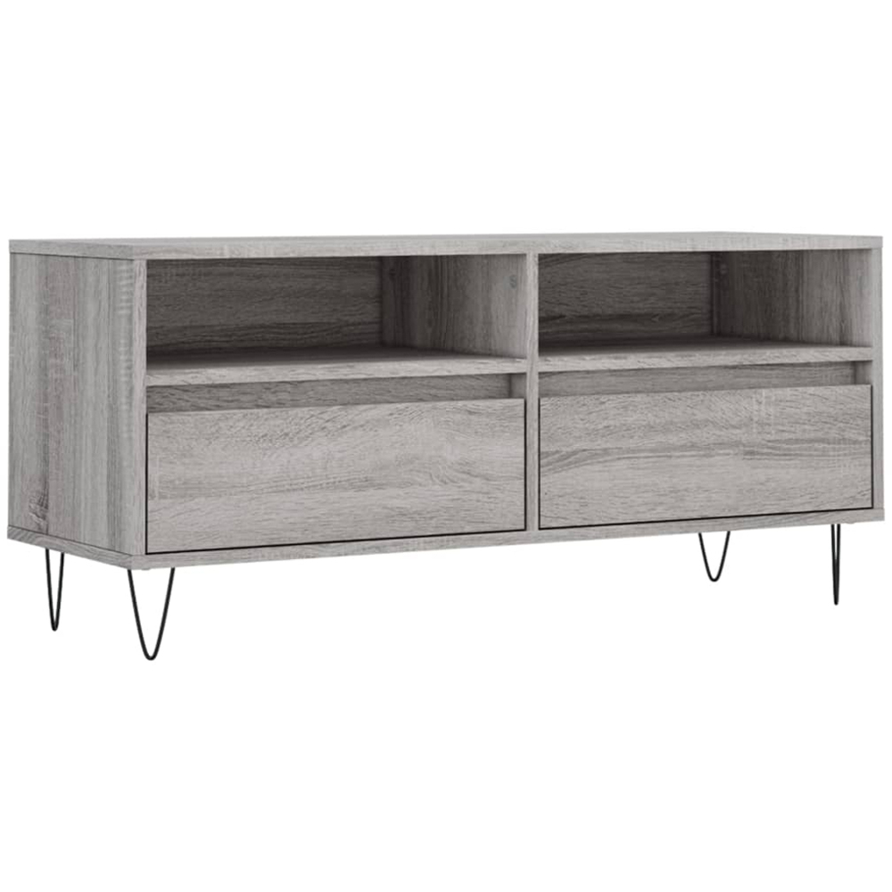 vidaXL 2 Drawer 2 Shelf Grey Sonoma TV Cabinet Image 2