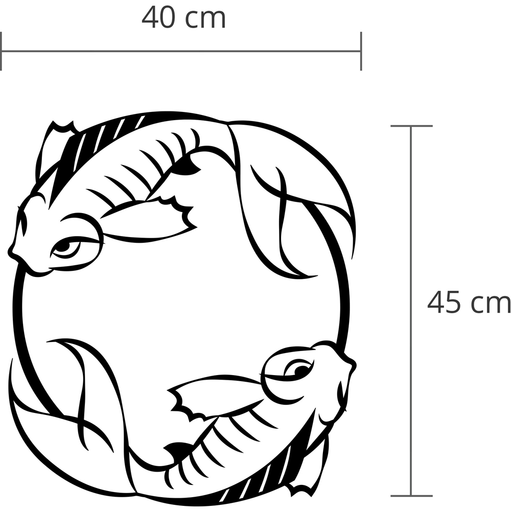 Decortie Black Metal Japanese Fish Wall Art Image 4