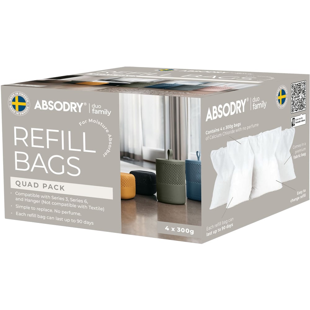 Absodry Mini Series 3 Moisture Absorber Refill Bags 300g 4 Pack Image 1