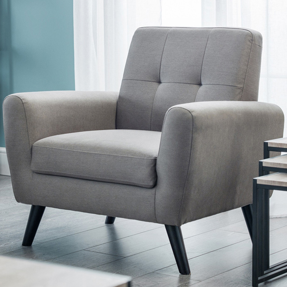 Julian Bowen Monza Grey Compact Retro Armchair Image 1