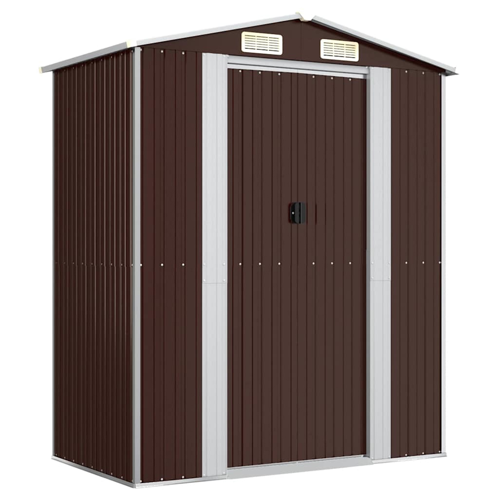 vidaXL 6.3 x 3.5ft Brown Galvanised Steel Garden Shed Image