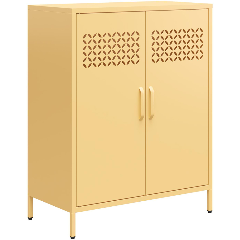 Dorel Annie 2 Door Deep Sun Yellow Metal Cabinet Image 2