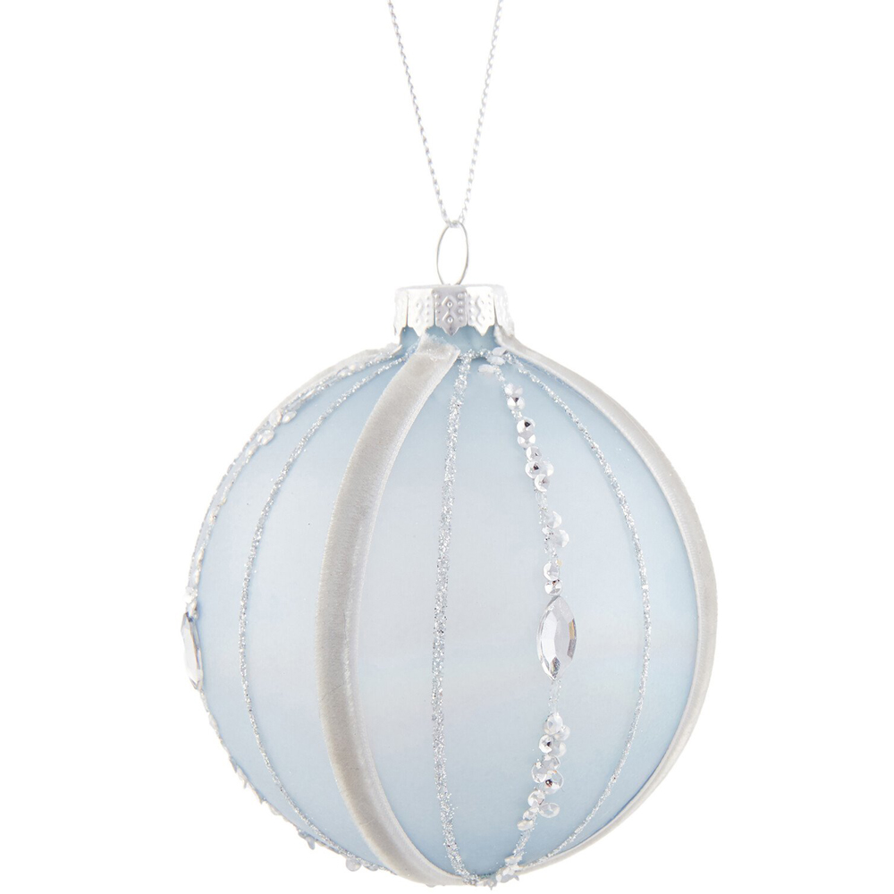 Opaque Blue Decorative Bauble - Blue Image 3