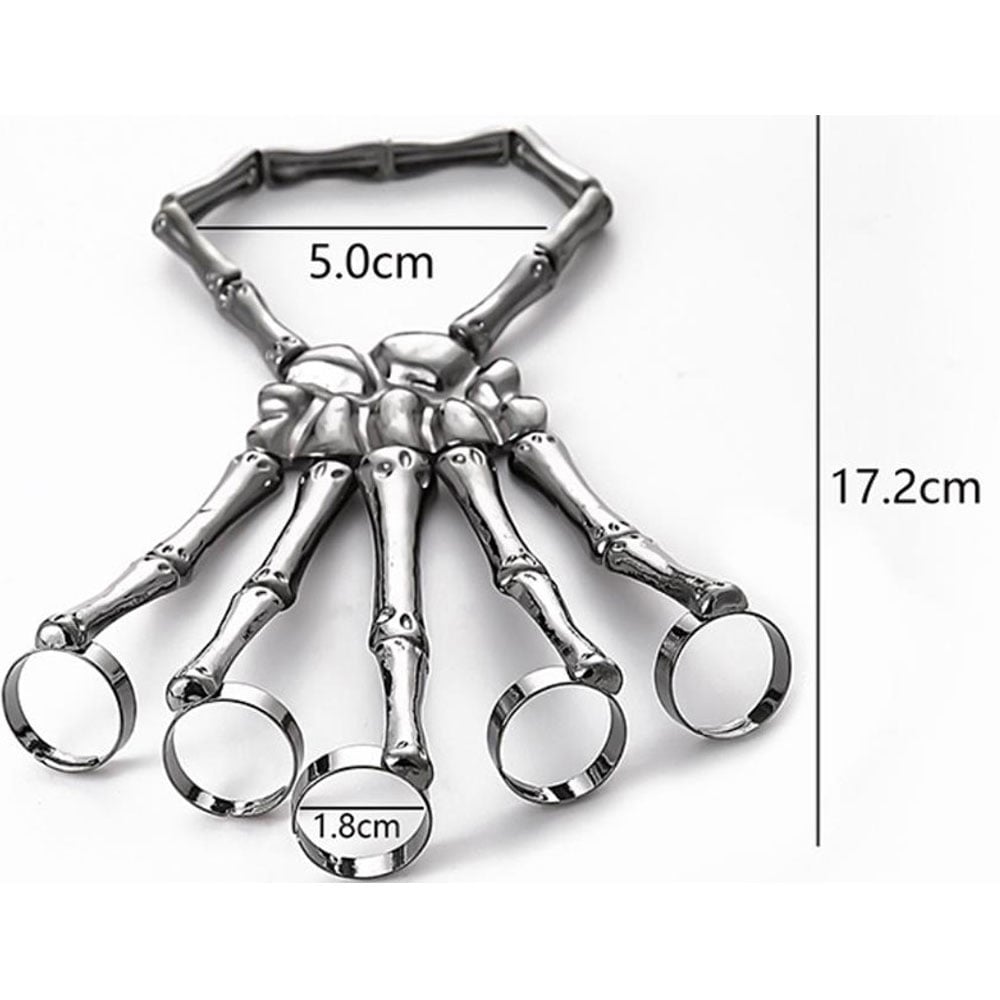 Jaoyeh Black Skeleton Hand Bone Bracelet Image 3