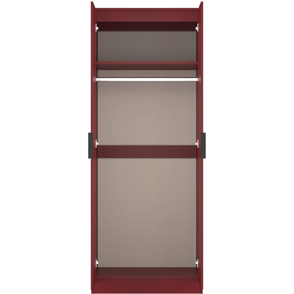 Crowndale Hong Kong 2 Door Red Matt Tall Wardrobe Ready Assembled Image 7
