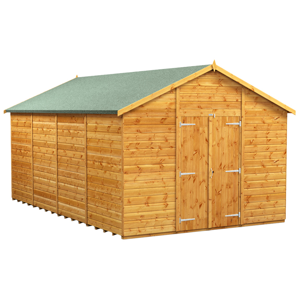 Power Sheds 16 x 10ft Double Door Apex Wooden Shed Image 1