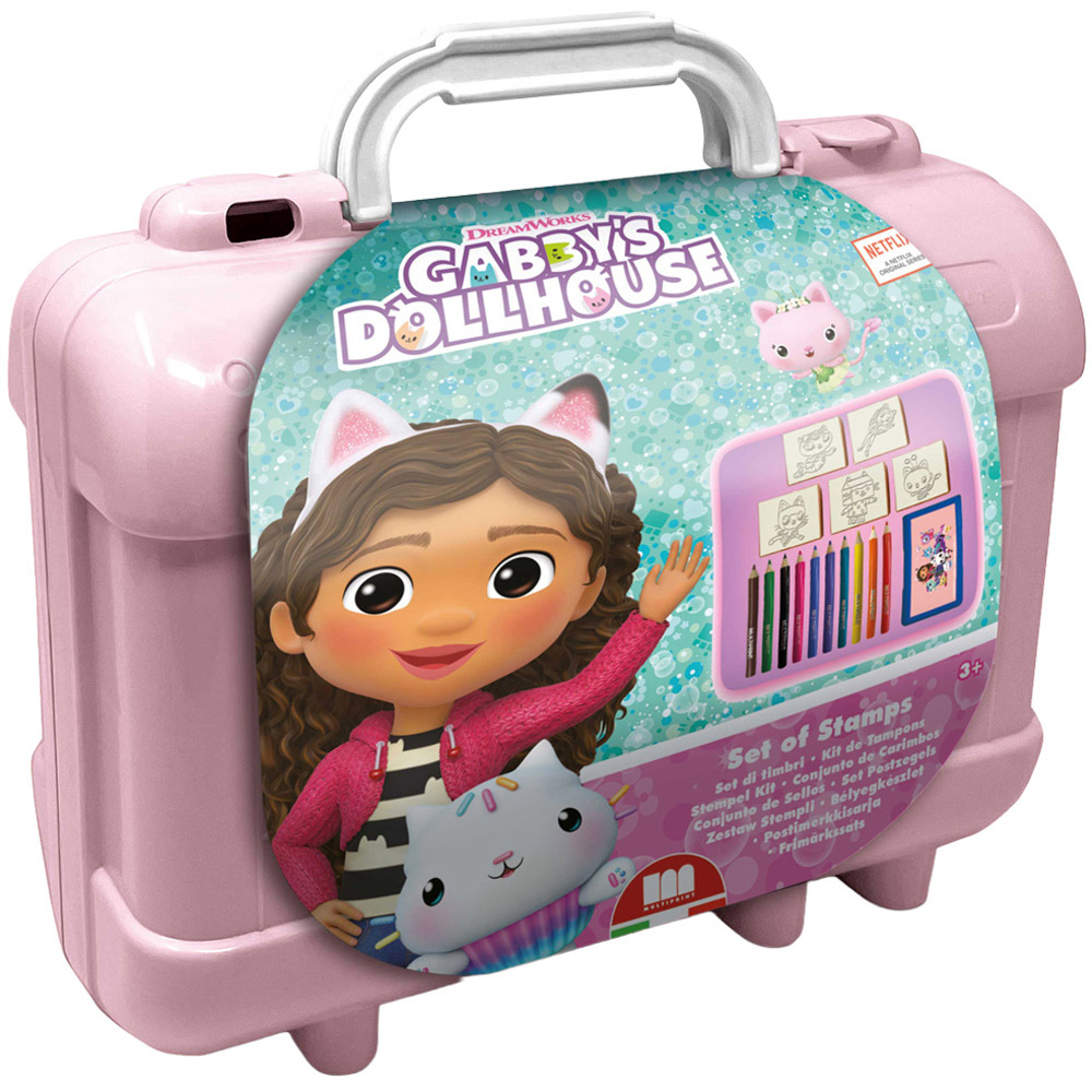 Multiprint Gabbys Dollhouse Kids Travel Colouring and Stamp Set Image 1