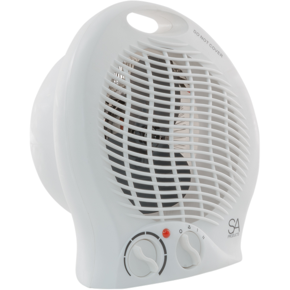 White Upright Portable Heater with 2 Heat Settings Image 4