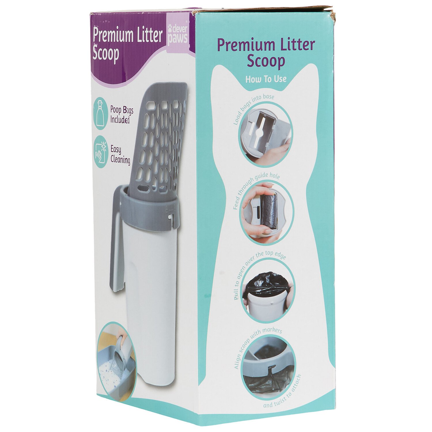 Mega Litter Scoop with Bag Dispenser - White and Grey Image 2