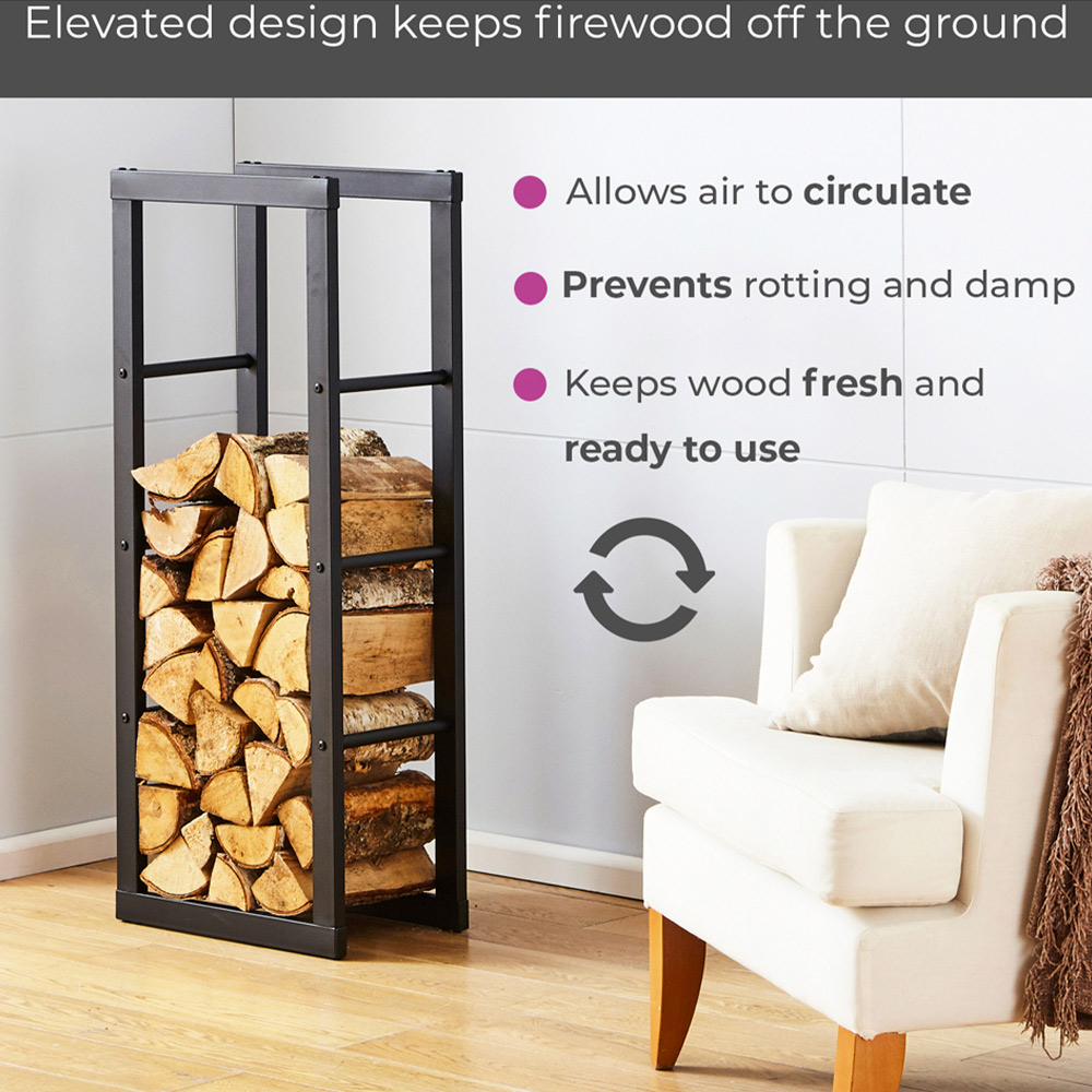 Neo Black Firewood Log Rack Image 3
