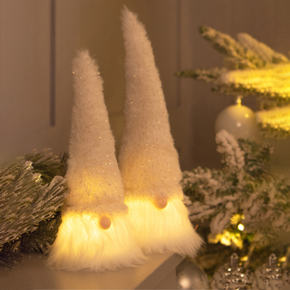 St Helens White Light Up Gonk Christmas Decoration 18cm Image 3