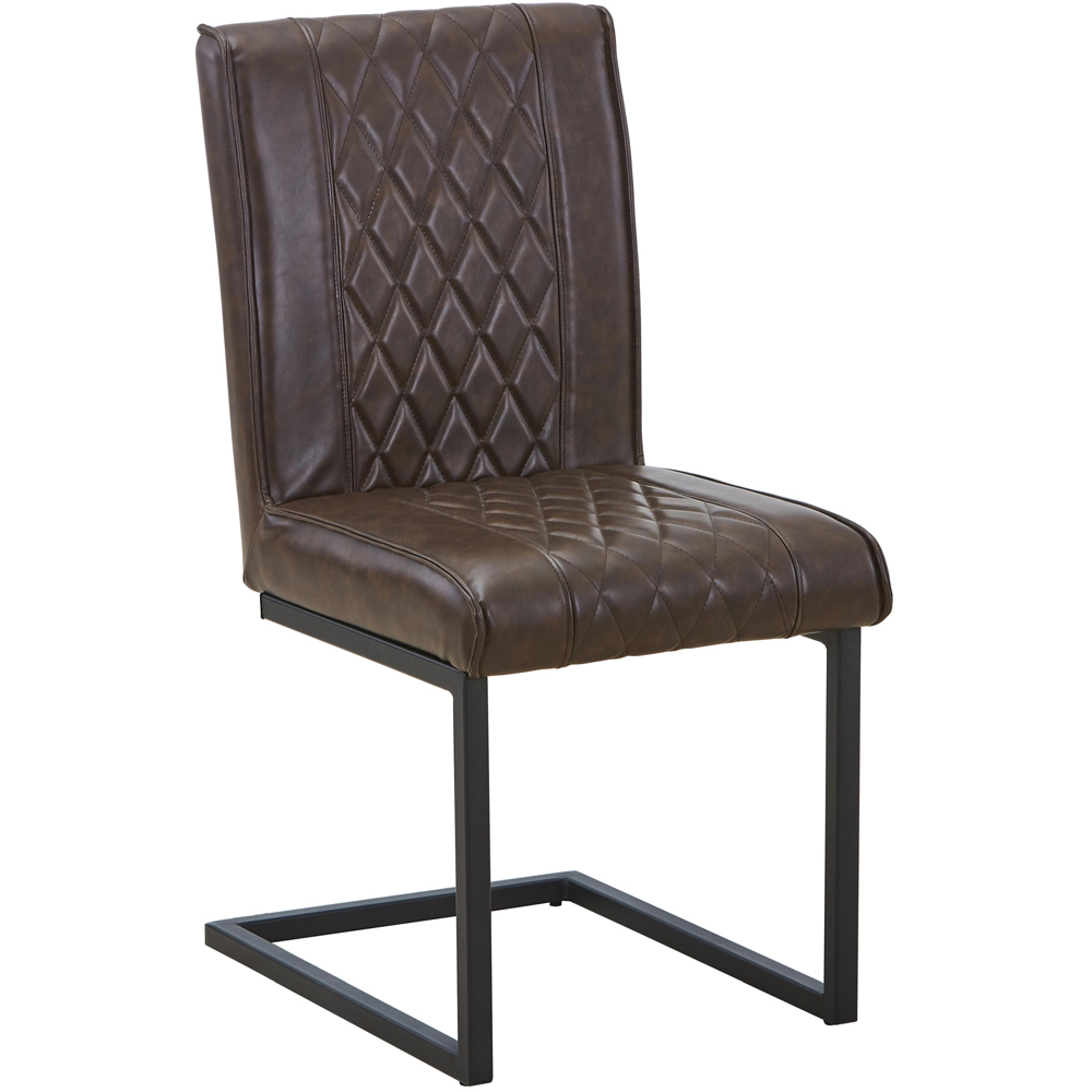 Portland Lennox Vintage Brown Cantilever Dining Chair Image 2