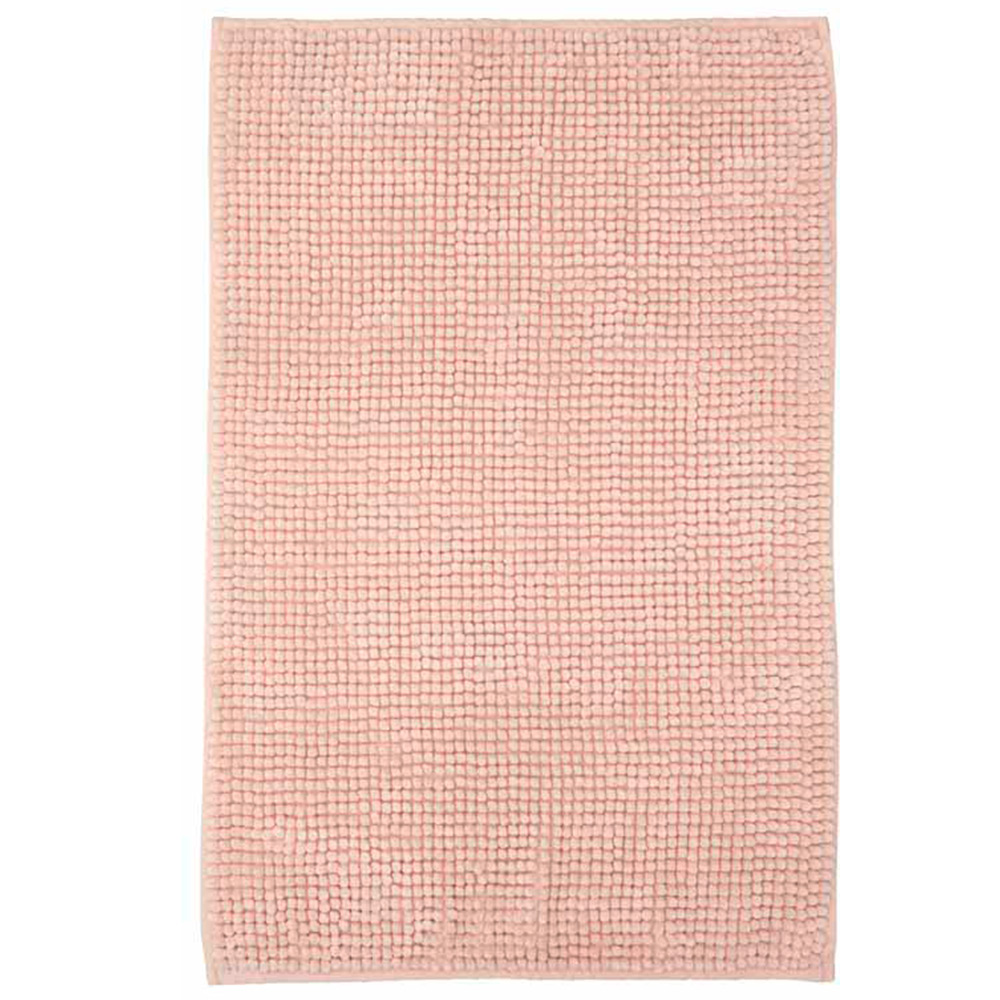 Wilko Chenille Bath Mat and Pedestal Set Pink Wilko
