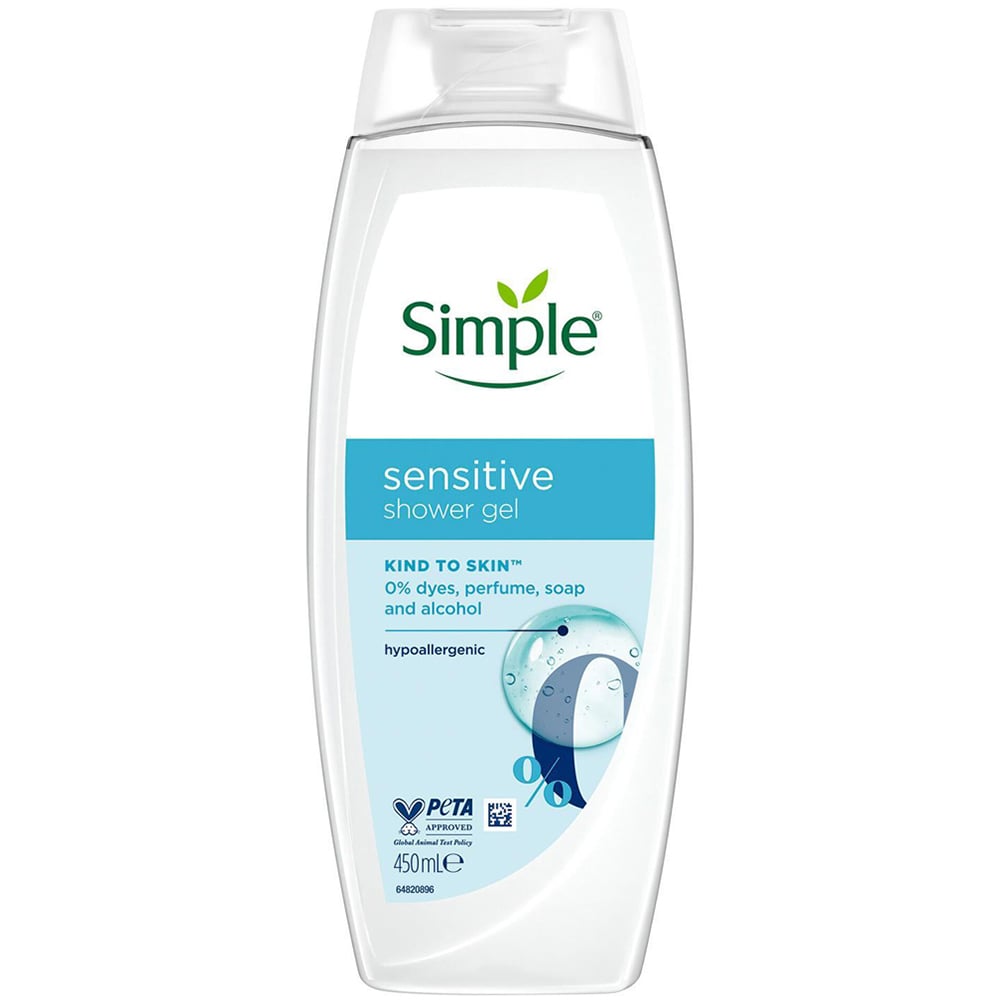 Simple Kind to Skin Hypoallergenic Sensitive Shower Gel 450ml 3 Pack Image 2