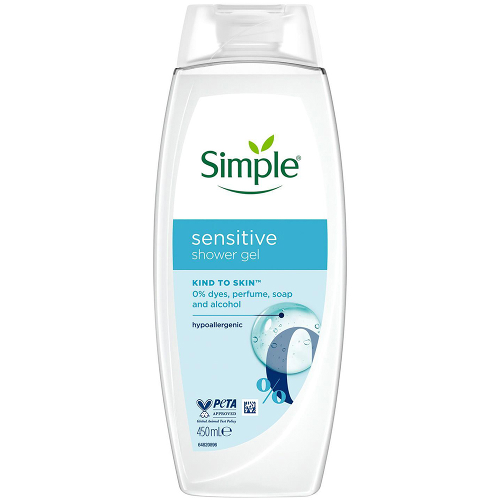 Simple Kind to Skin Hypoallergenic Sensitive Shower Gel 450ml 12 Pack Image 2
