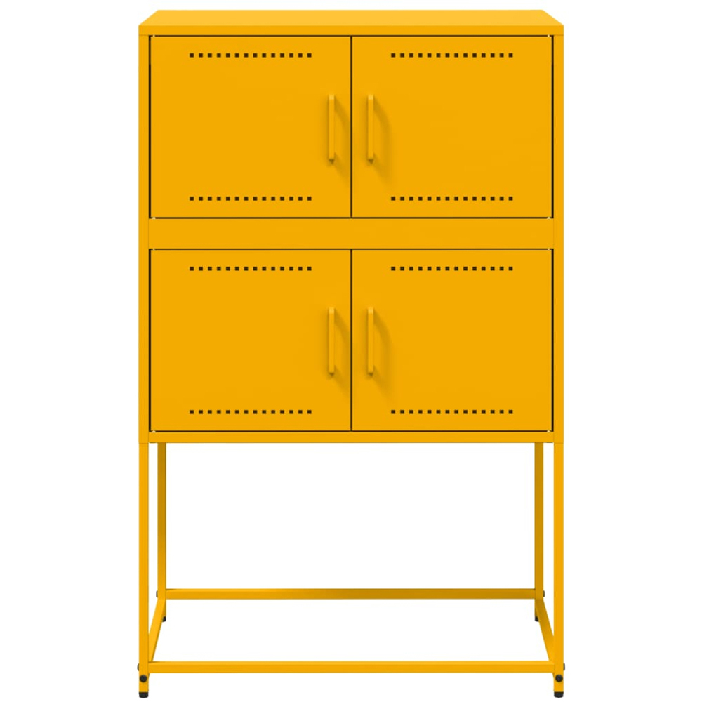 vidaXL 4 Door Mustard Yellow Industrial Metal Sideboard Image 6