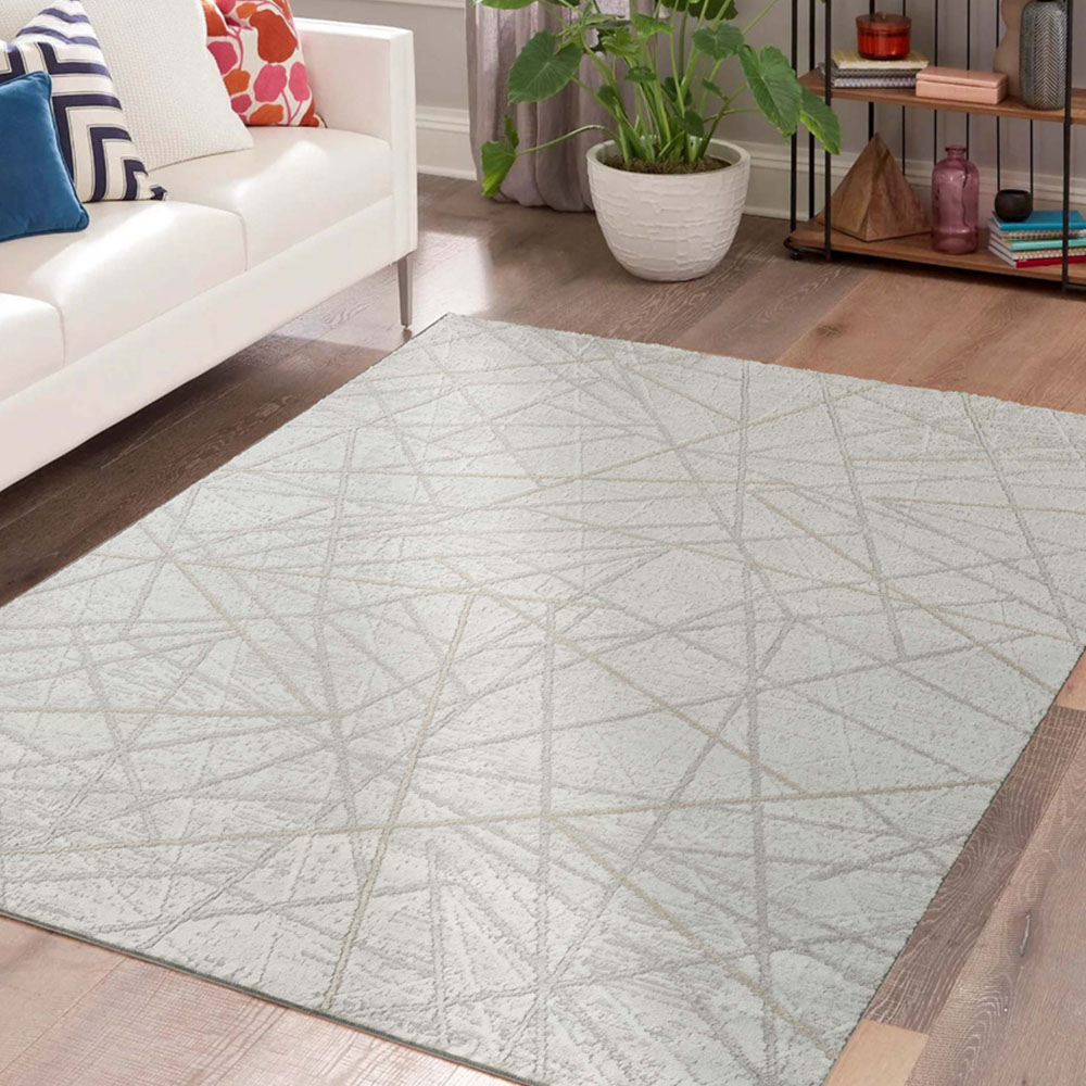 Desire Rugs Perla Grey Modern Abstract Linear Axis Design Rug 60 x 220cm Image 5