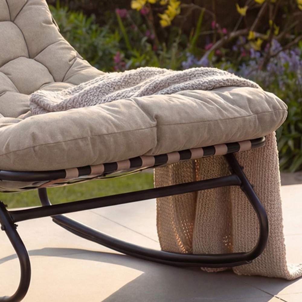 Artemis Home Solace Light Brown Garden Rocking Chair Image 2