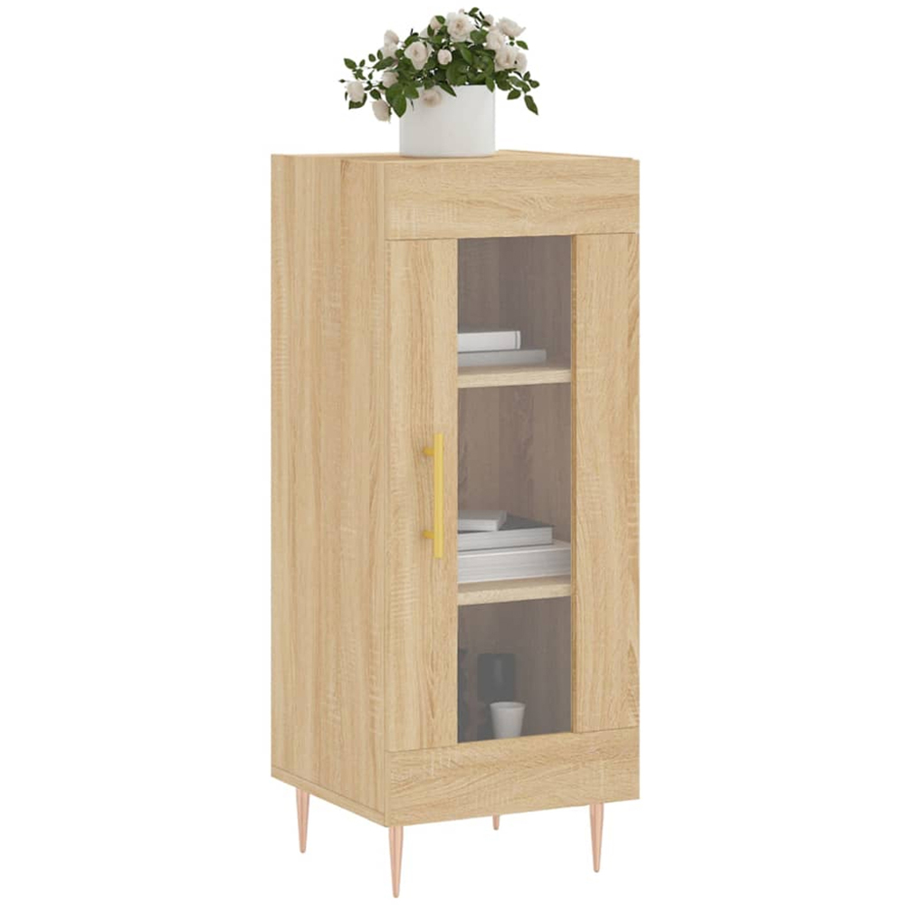 vidaXL Single Glass Door Sonoma Oak Sideboard Image 3