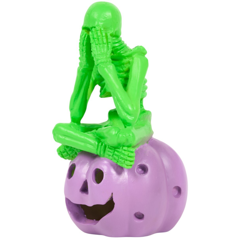 Neon Sitting Skeleton Image 8