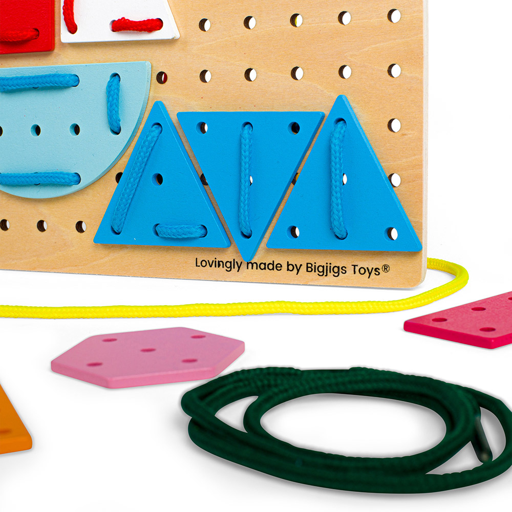 Bigjigs Toys Geometric Lace-A-Shape Game Image 6