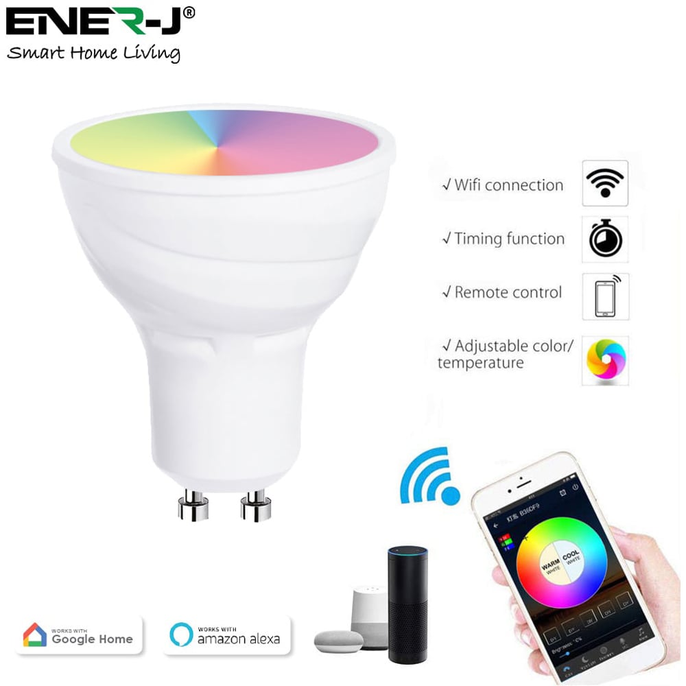 ENER-J 3 Pack GU10 LED 400 Lumens Smart Lamp Bulb Image 2