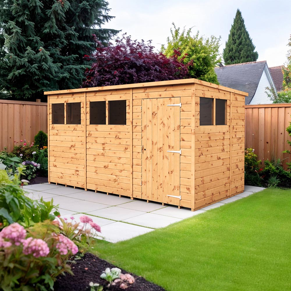 Empire Sheds 12 x 6ft Tongue and Groove Wooden Pent Garden Shed Image 2