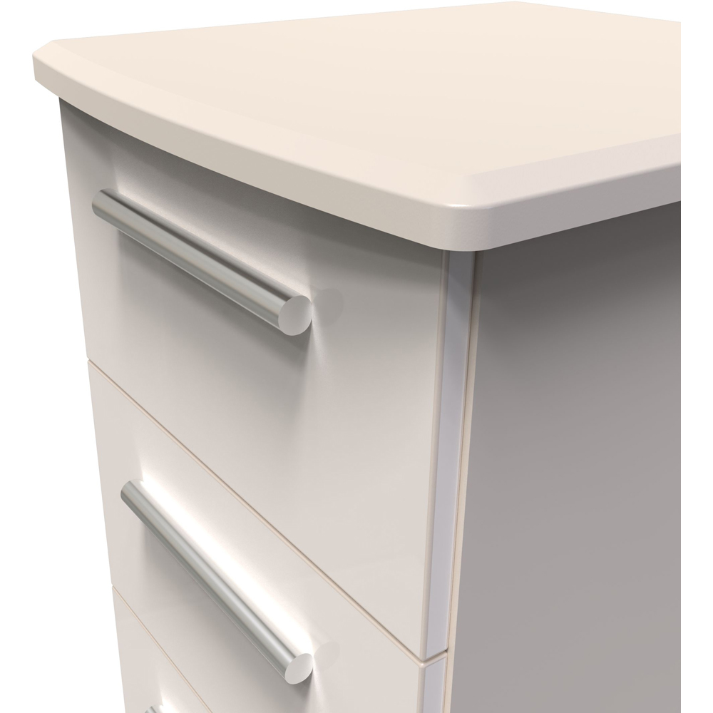 Crowndale Knightsbridge 3 Drawer Kashmir Gloss Bedside Cabinet Ready Assembled Image 5