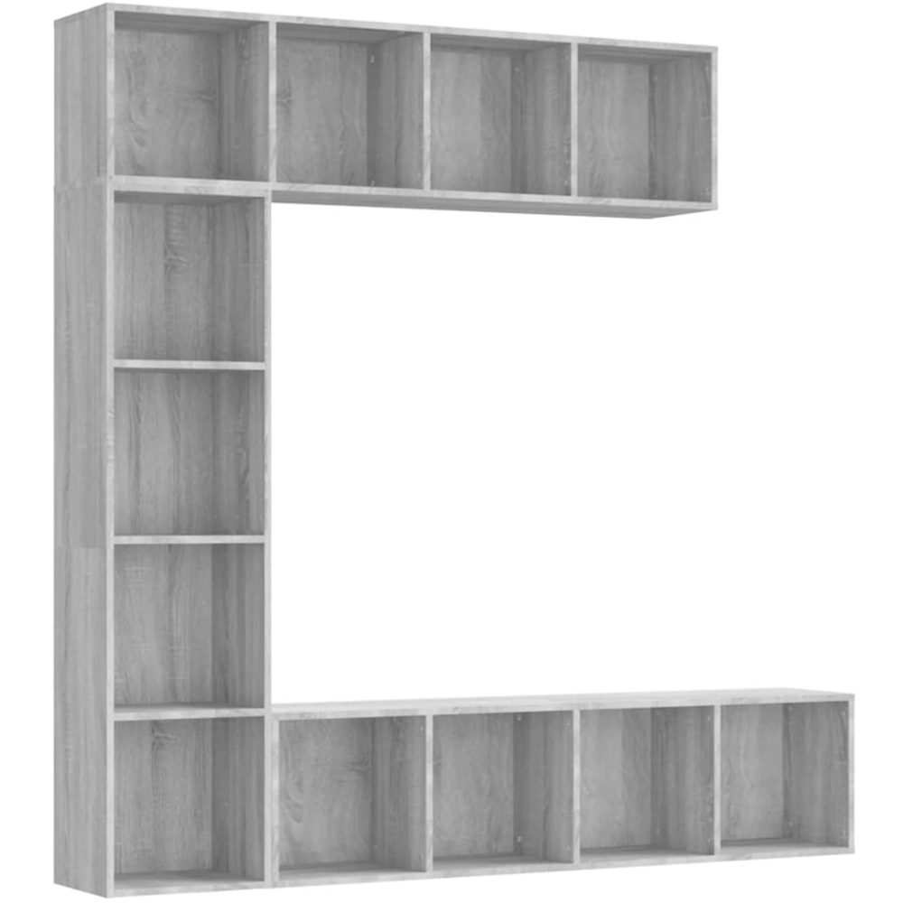 vidaXL 12 Shelf Grey Sonoma Bookcase Image 2