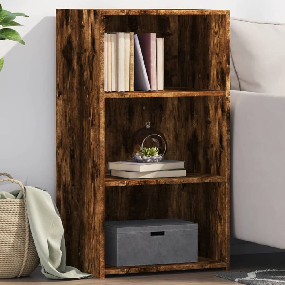 vidaXL 3 Shelf Smoked Oak Sideboard Image 1