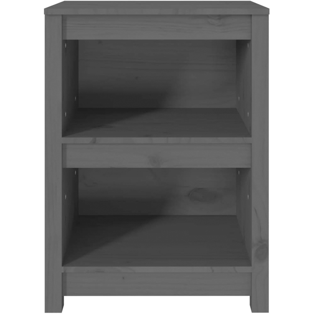 vidaXL 2 Shelf Grey Solid Pine Wood Bookcase Image 3