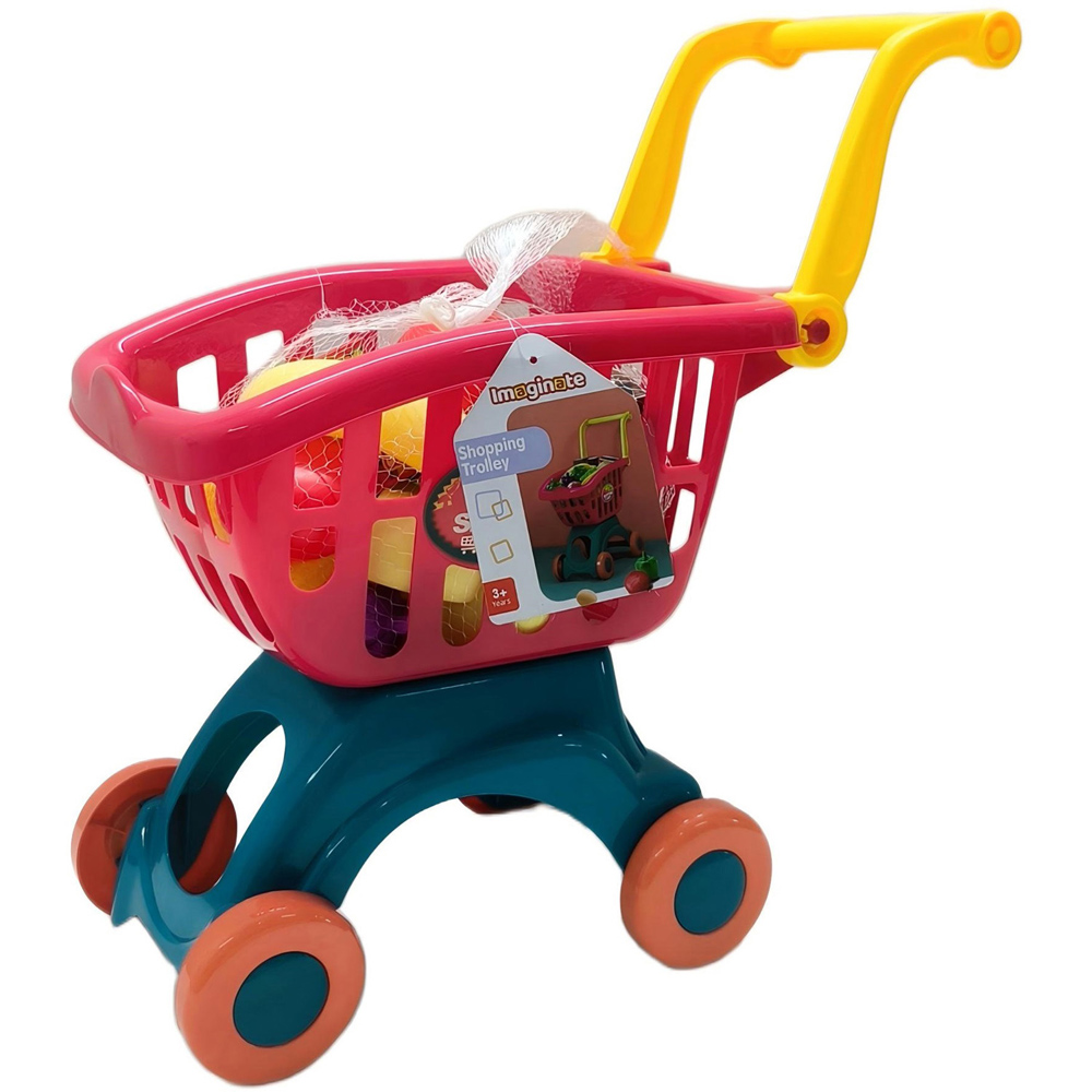 Toy Shopping Trolley with Food Image 6